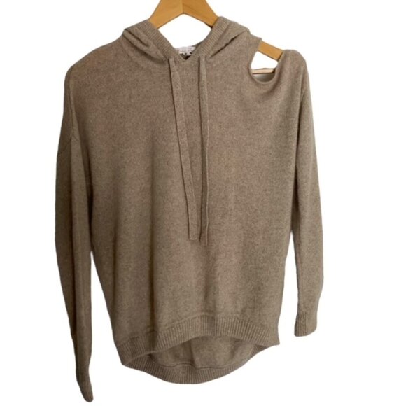 Minnie Rose Cashmere Cold Shoulder Sweater Medium - Picture 2 of 6